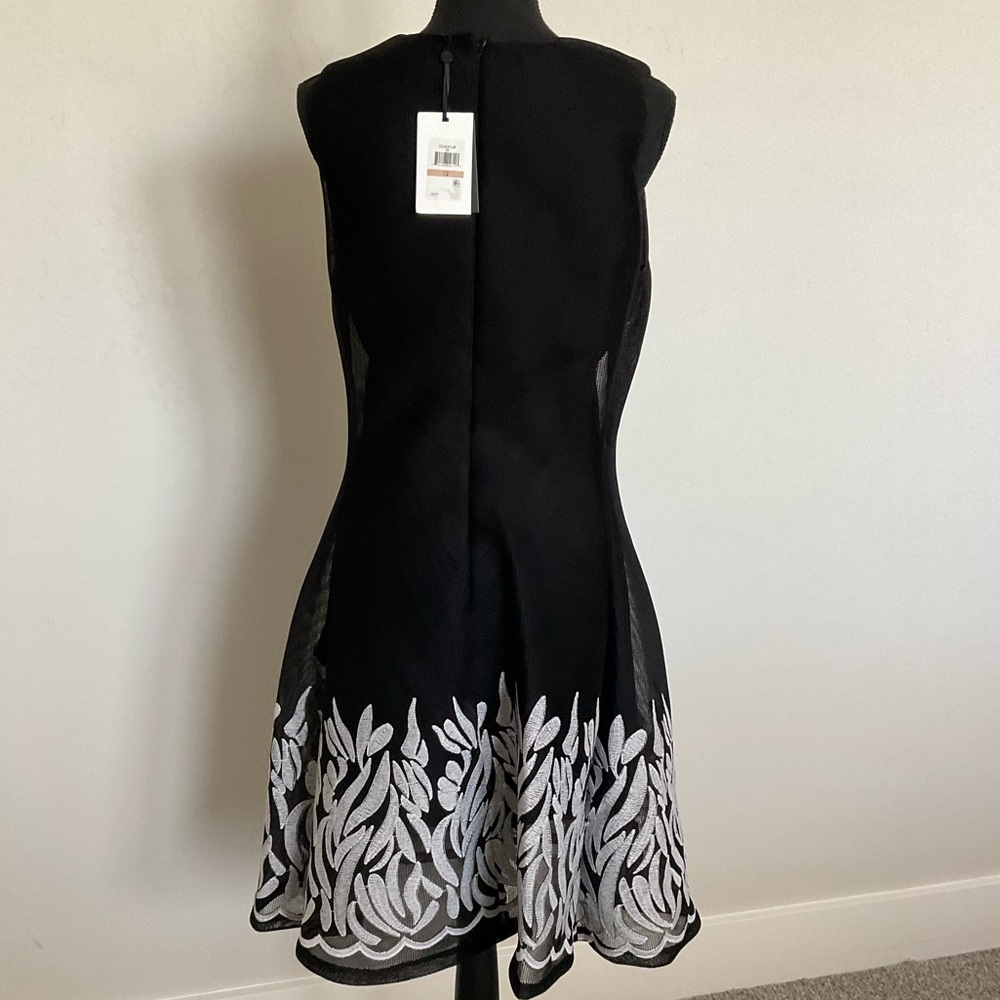 DKNY Embroidered mesh overlay dress - Picture 2 of 5